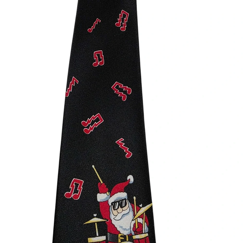 Tie Tales Snowman‎ Rock Band Holiday Christmas Necktie Black Novelty Fun